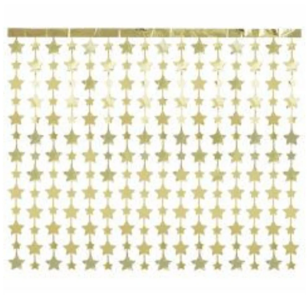 321 Party! Foil Star Photo Booth Backdrop Gold